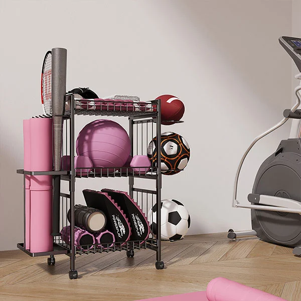 Floor Standing Metal Yoga Mat Storage Rack