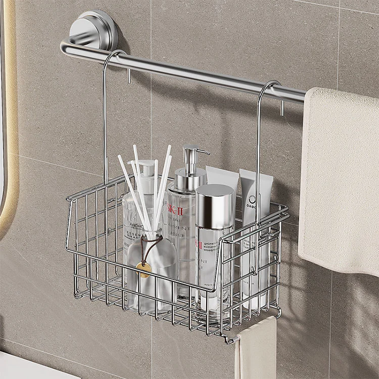 Removable Stainless Steel Bathroom Accessory Storage Rack